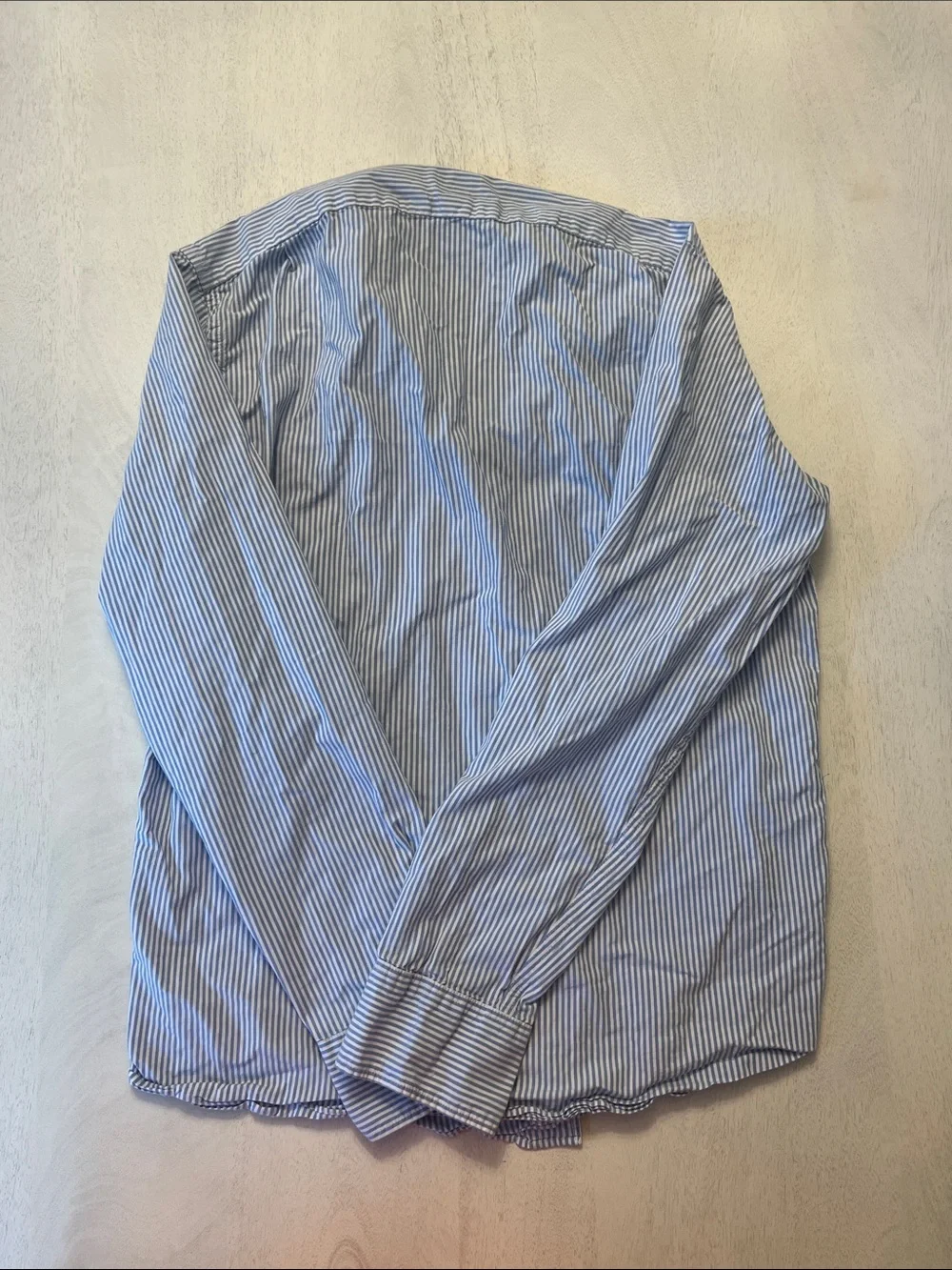 J. Crew Men’s Flex Washed Blue and White Narrow Stripe Button-Down Shirt